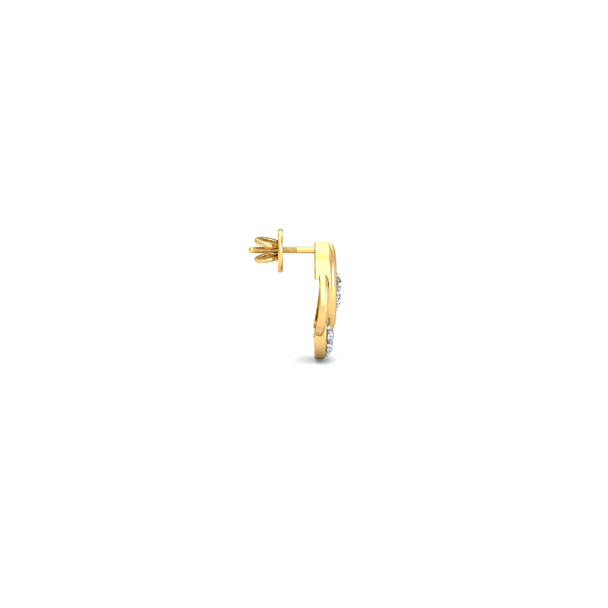 Silver gold marquise frame CZ earrings in 925 sterling silver