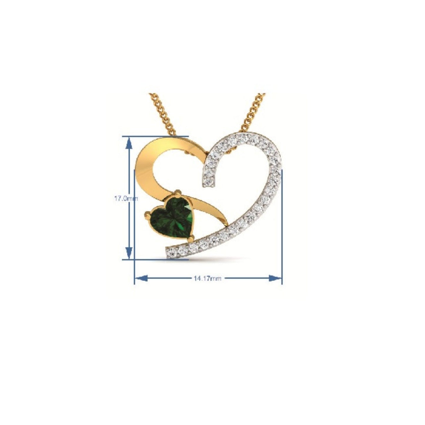 Emerald Heart Pendant & Earring Set