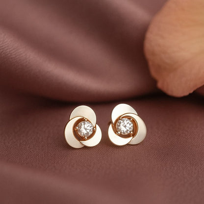 925 sterling silver floral mother of pearl stud earrings