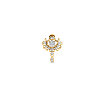 Silver gold royal drop CZ earrings in 925 sterling silver for bridal wear