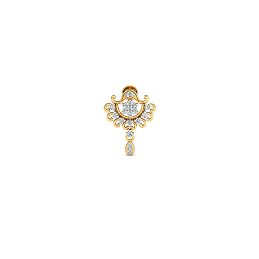 Silver gold royal drop CZ earrings in 925 sterling silver for bridal wear