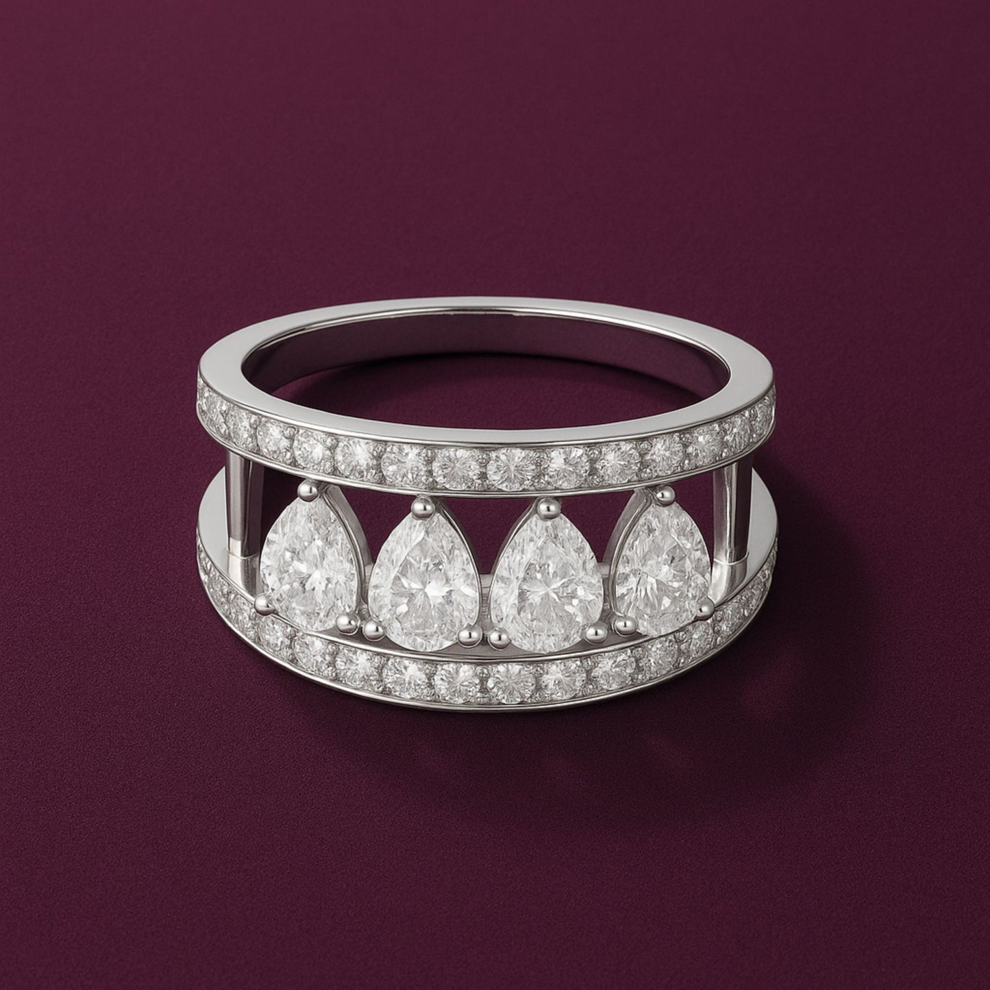 Silver Aurelia Pear Ring Eloura Sterling