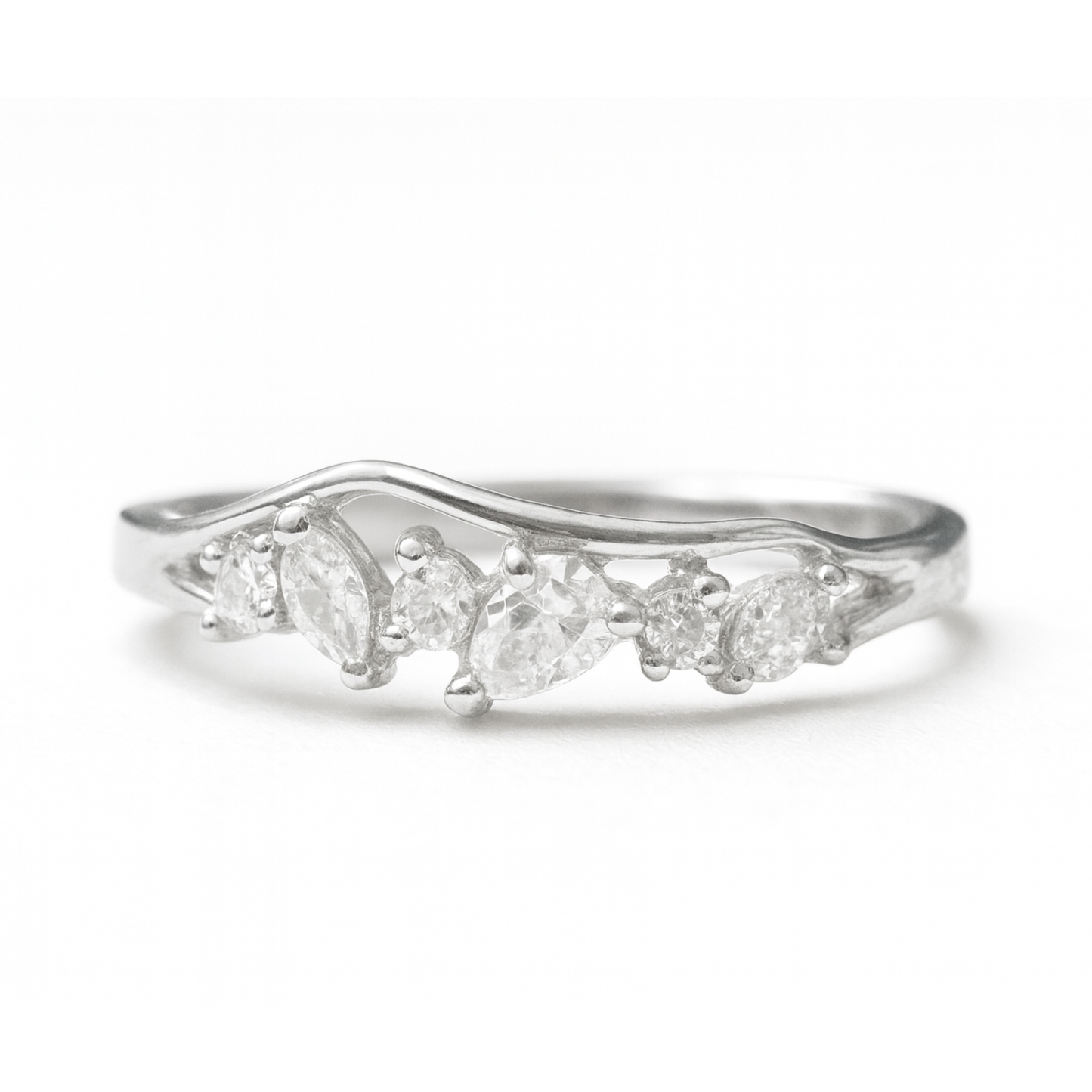 Silver Marquise Cluster Ring-Eloura Sterling