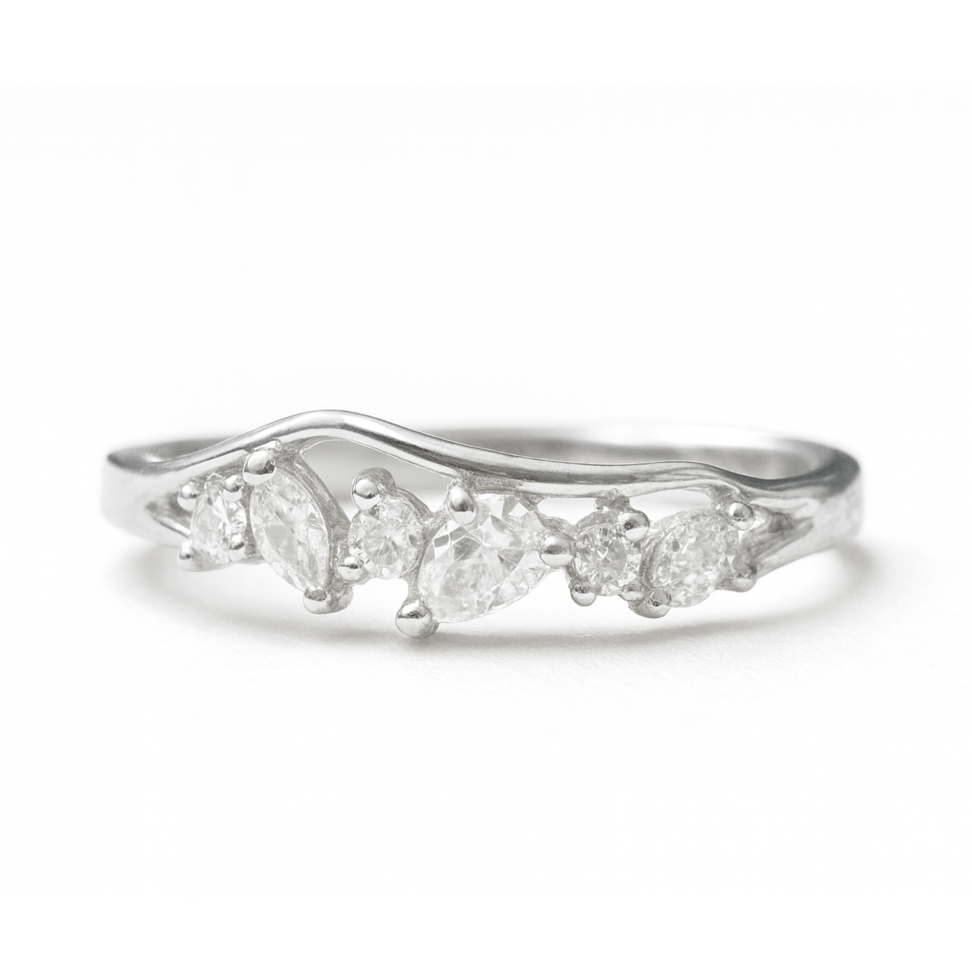 Silver Marquise Cluster Ring-Eloura Sterling