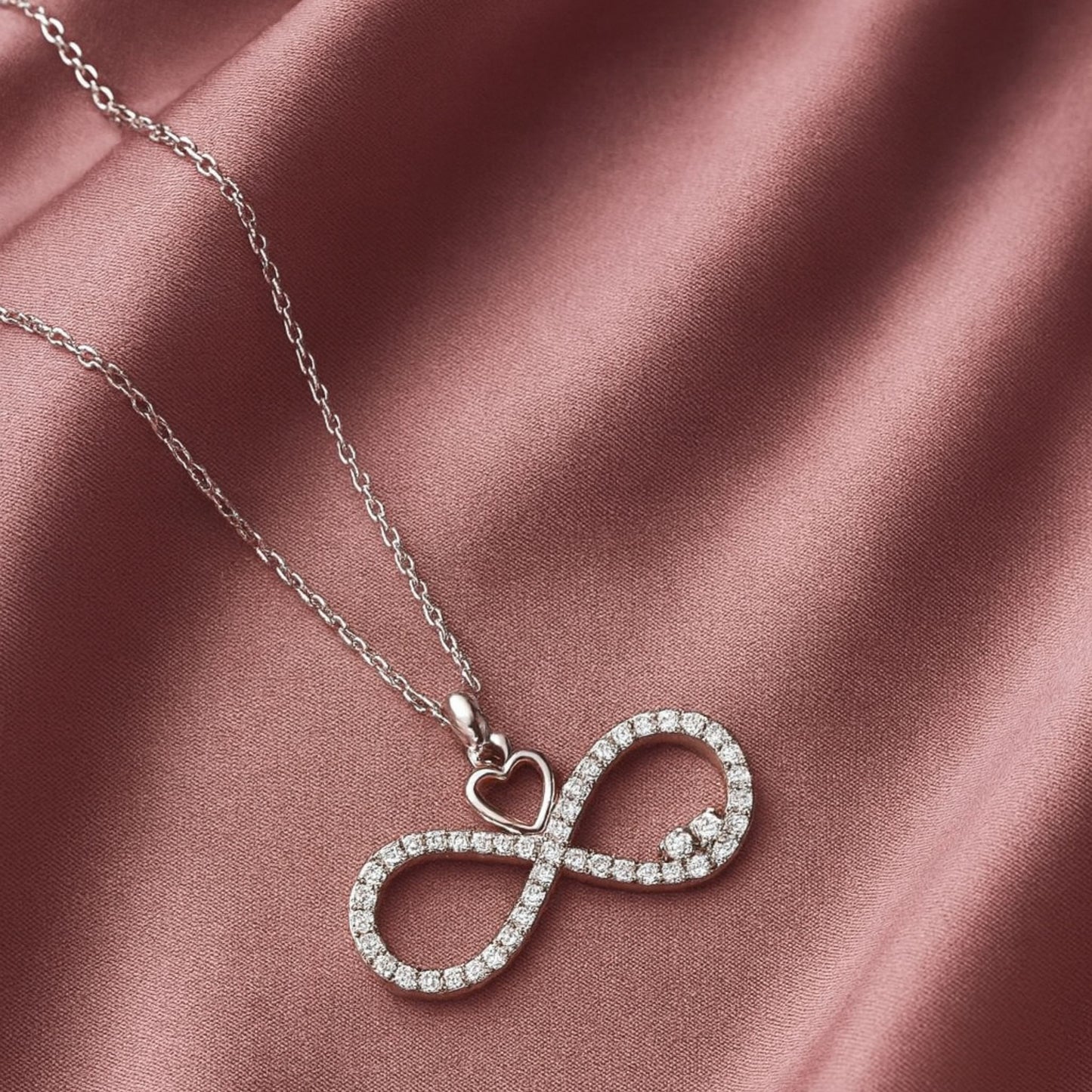 Infinity Sparkle 925 Sterling Silver Necklace for Women