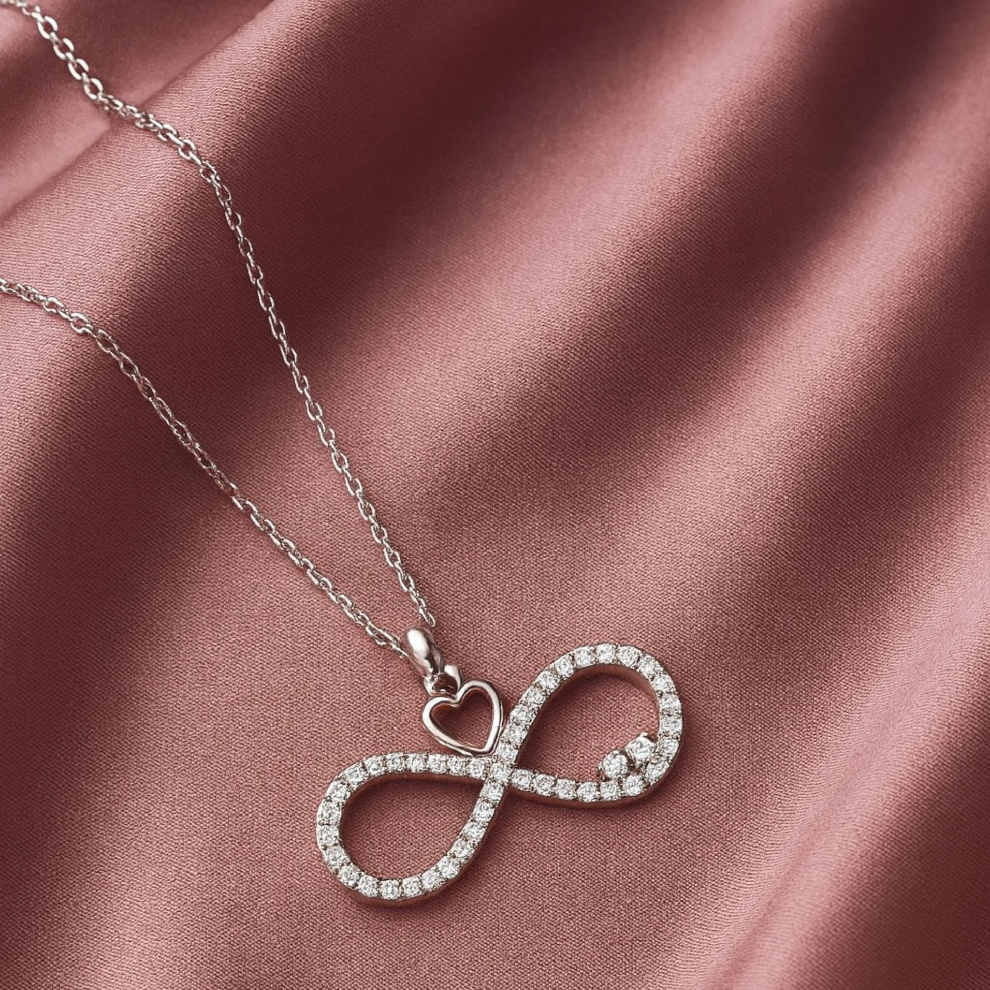 Infinity Sparkle 925 Sterling Silver Necklace for Women