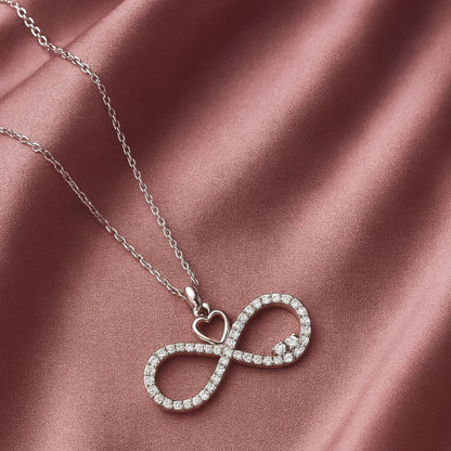 Infinity Sparkle 925 Sterling Silver Necklace for Women