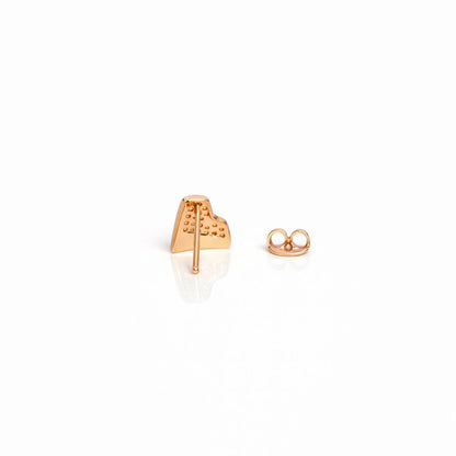 925 sterling silver rose gold heart stud earrings with cubic zirconia