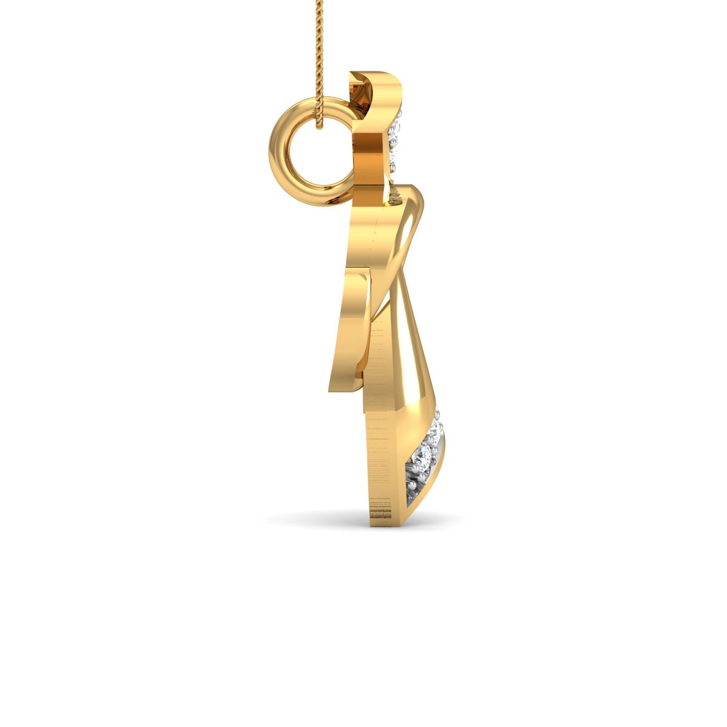 Golden Wave Pendant & Earring Set
