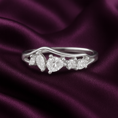 Silver Marquise Cluster Ring-Eloura Sterling