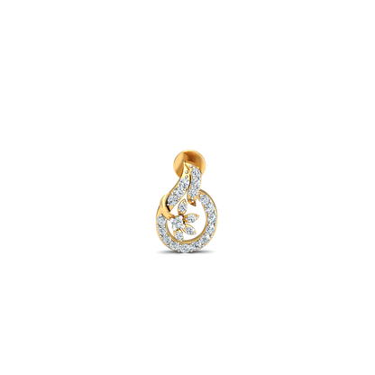 Silver gold teardrop floral CZ earrings in 925 sterling silver for wedding wear