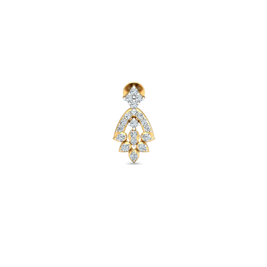 Silver gold geometric drop CZ earrings in 925 sterling silver for wedding wear
