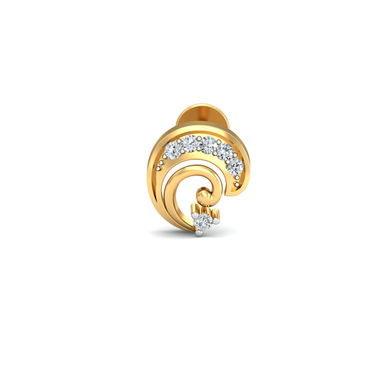 Silver gold spiral CZ drop earrings in 925 sterling silver