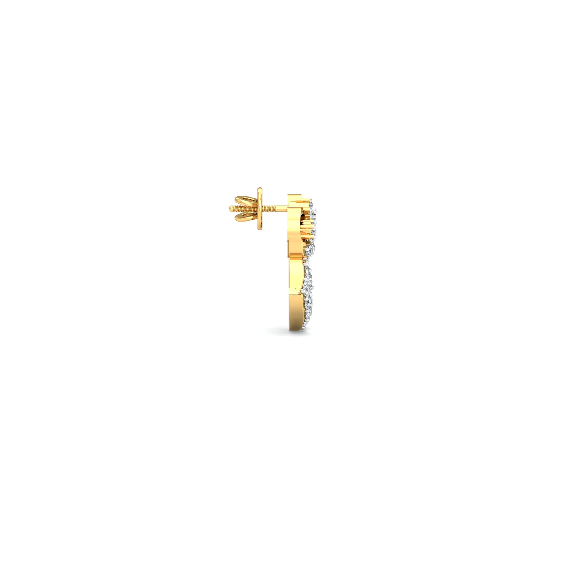 Silver gold floral petal CZ earrings in 925 sterling silver for wedding wear