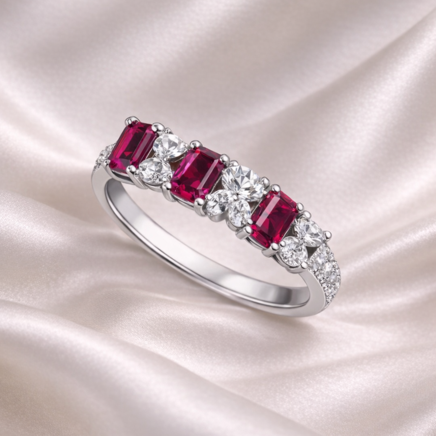 Silver Ruby CZ Ring - Eloura Sterling
