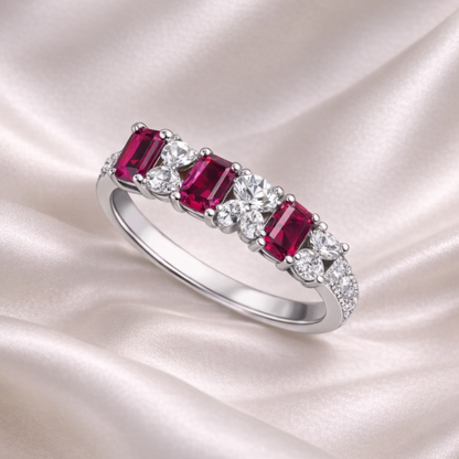 Silver Ruby CZ Ring - Eloura Sterling