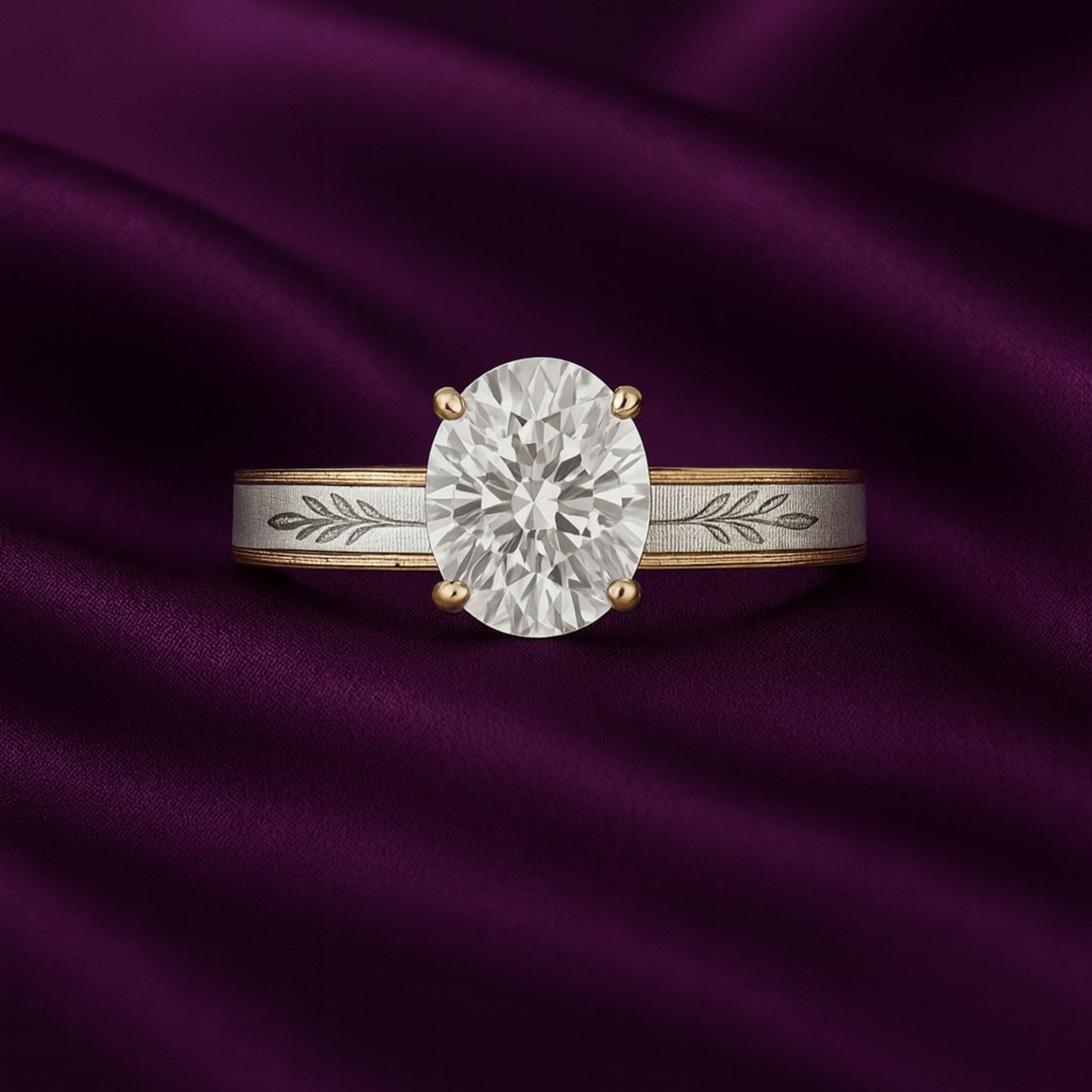 Golden Verona Leaf Motif Ring Sterling Silver - Eloura Sterling