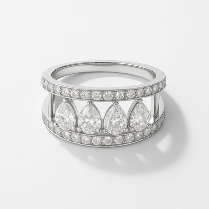 Silver Aurelia Pear Ring Eloura Sterling