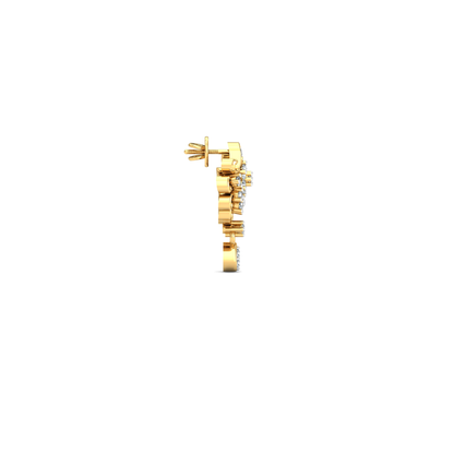 Silver gold royal drop CZ earrings in 925 sterling silver for bridal wear