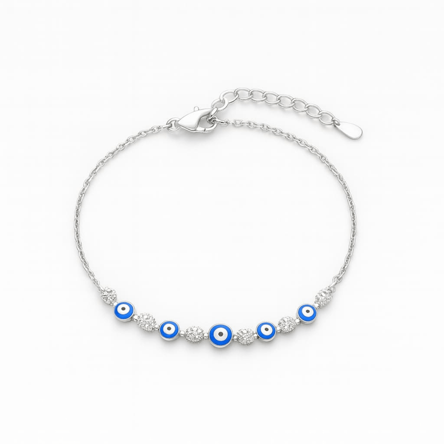 Celeste Evil Eye Bracelet 925 Sterling Silver Beaded Charm - Eloura Sterling
