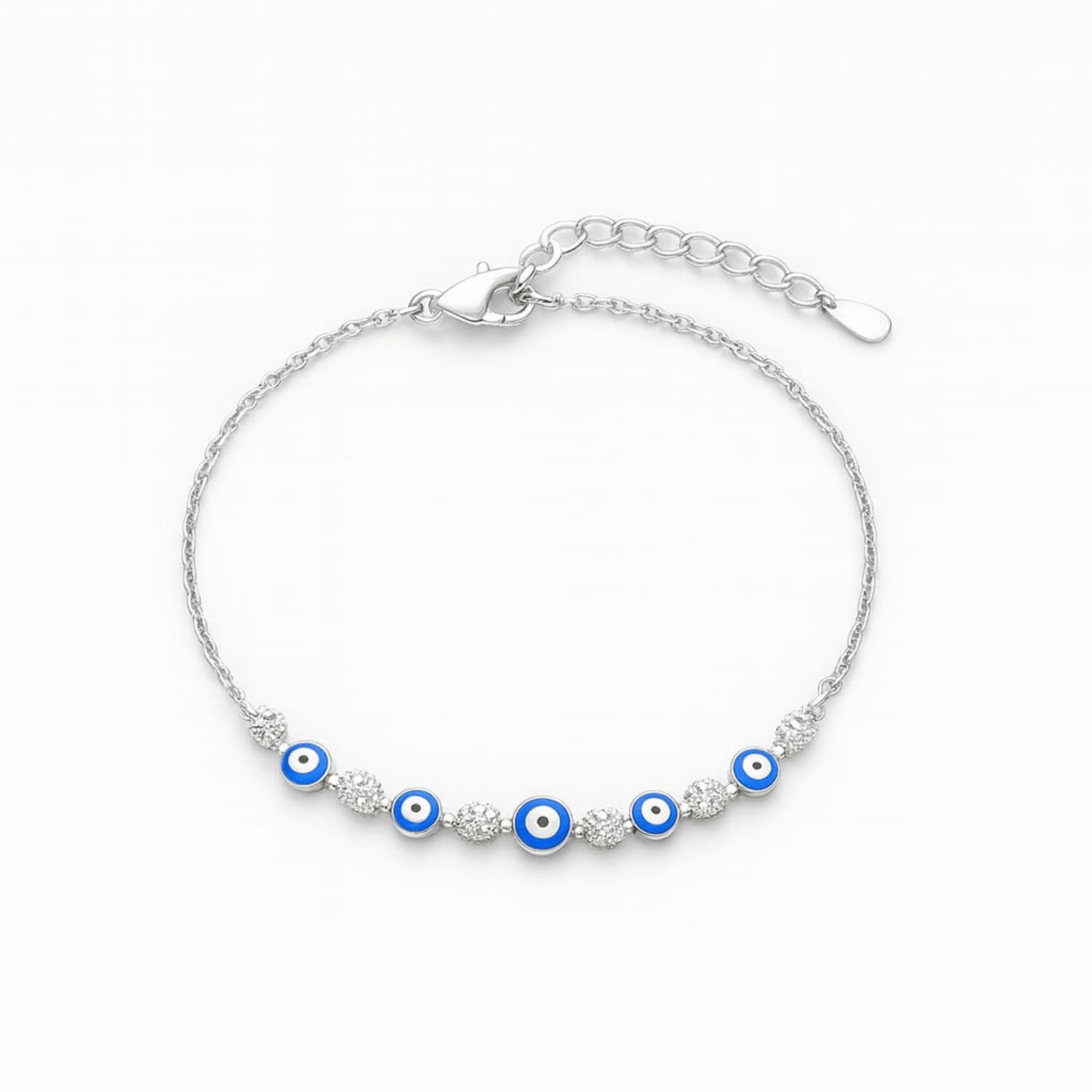Celeste Evil Eye Bracelet 925 Sterling Silver Beaded Charm - Eloura Sterling