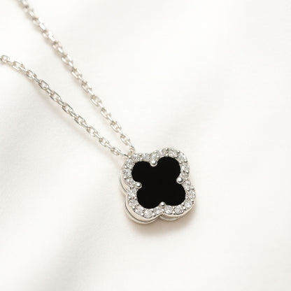 Midnight Clover 925 Sterling Silver Pendant