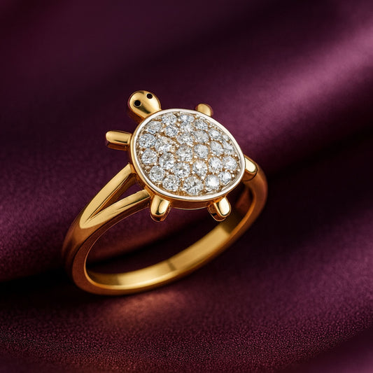 Turtle Charm Ring