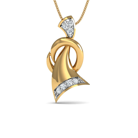 Golden Wave Pendant & Earring Set