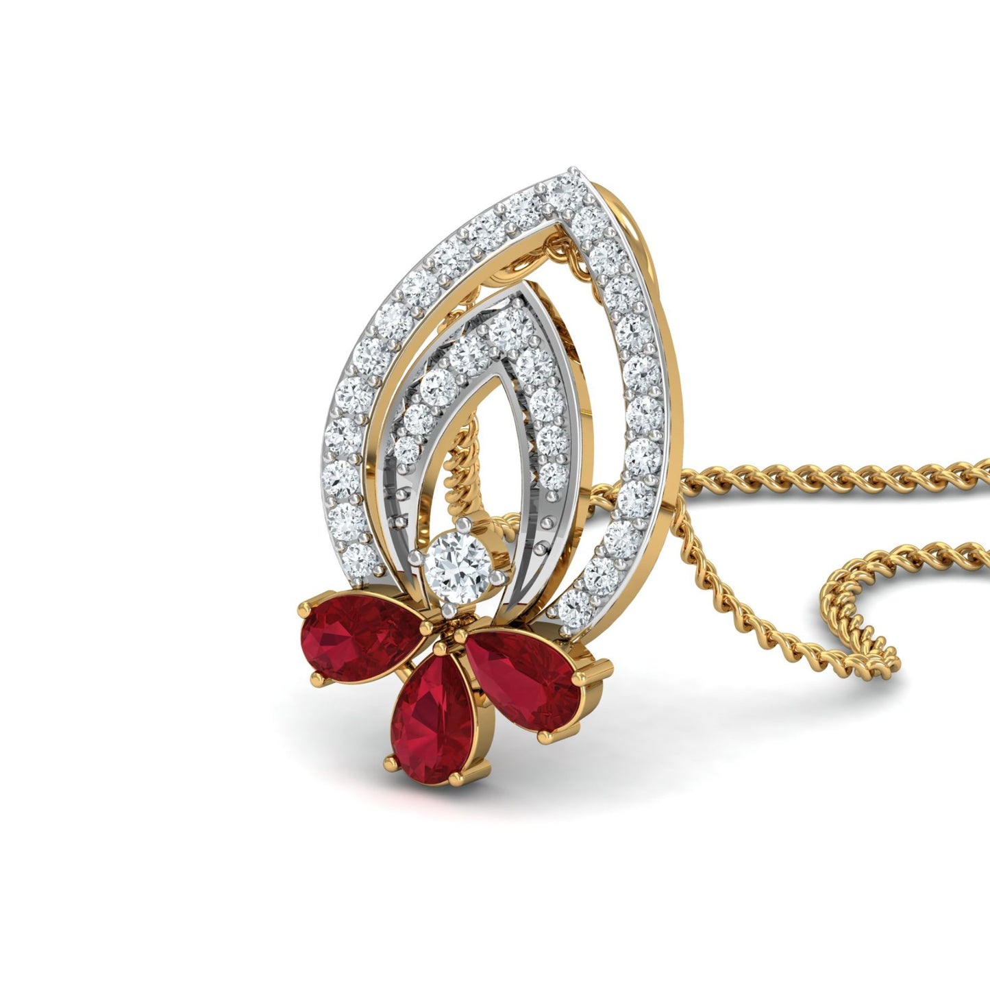 Crimson Elegance Pendant & Earring Set