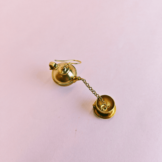 Golden Cup & Kettle Earrings - Eloura Sterling
