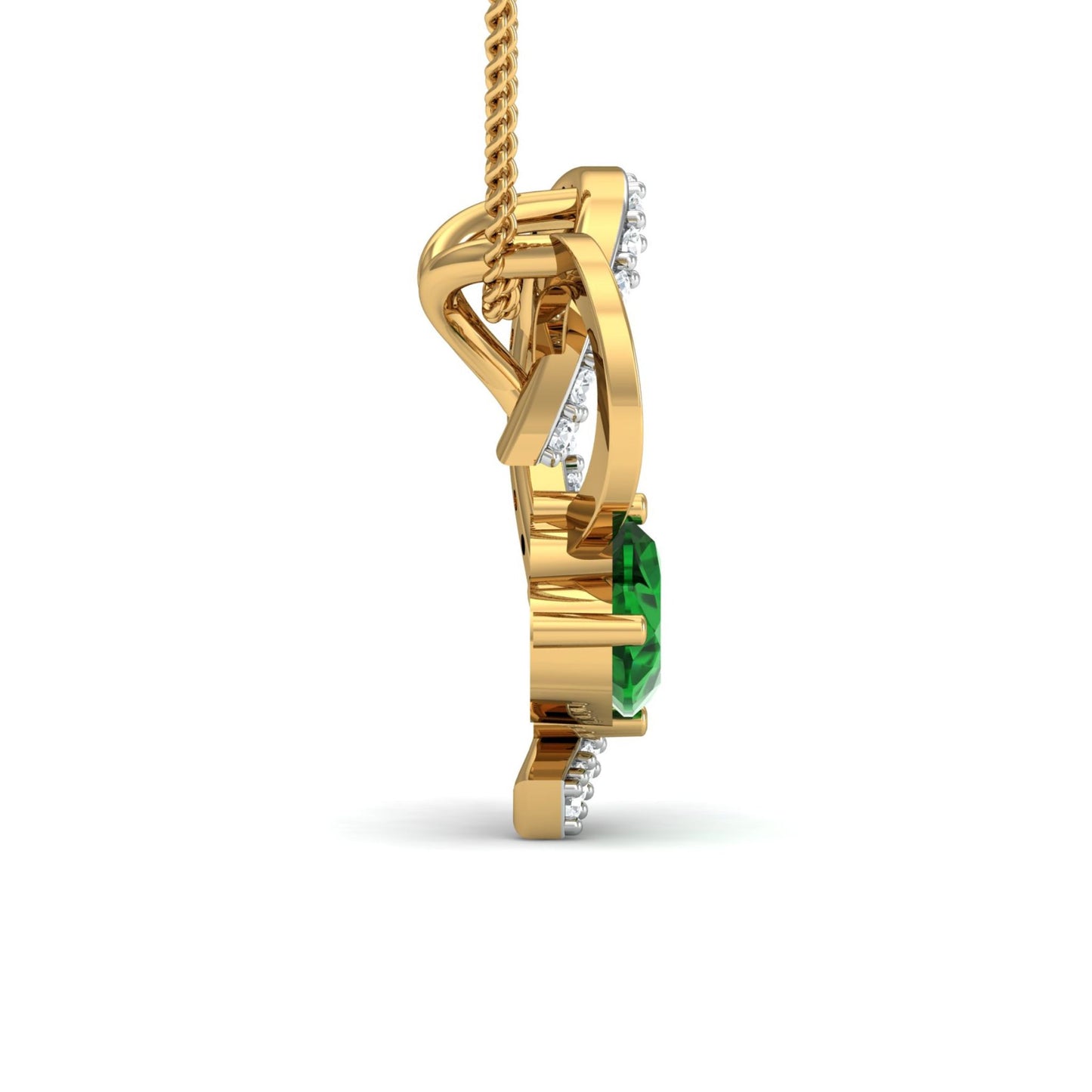 Emerald Heart Pendant & Earring Set