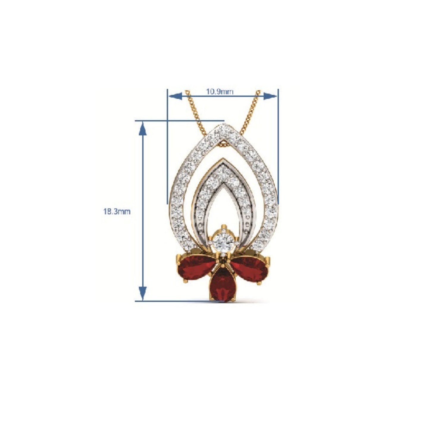 Crimson Elegance Pendant & Earring Set