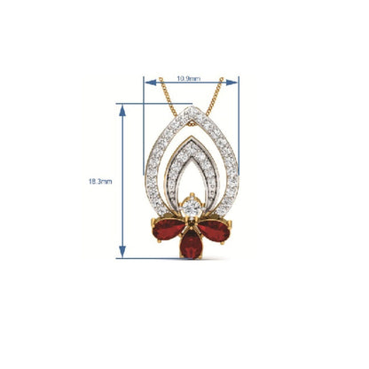 Crimson Elegance Pendant & Earring Set