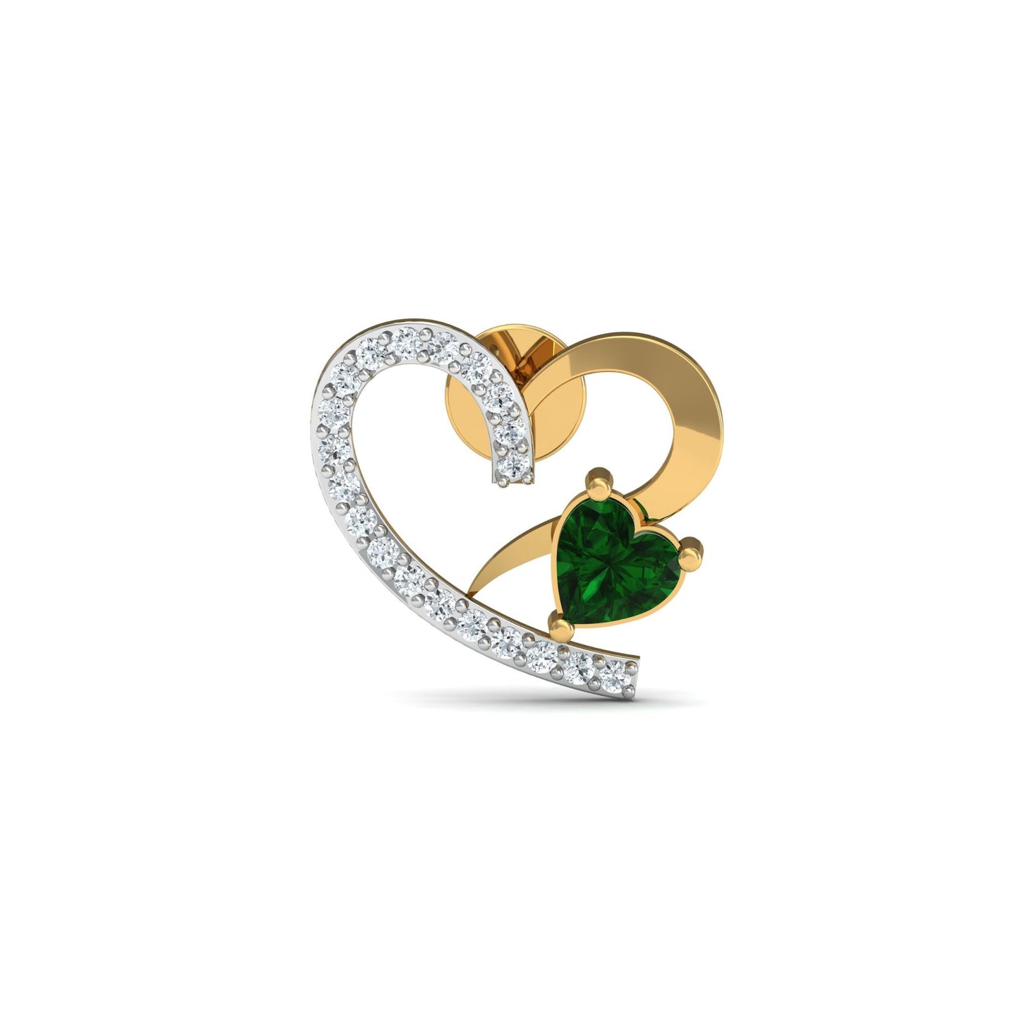 Emerald Heart Pendant & Earring Set