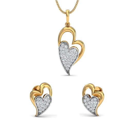 Twin Heart Pendant & Earring Set