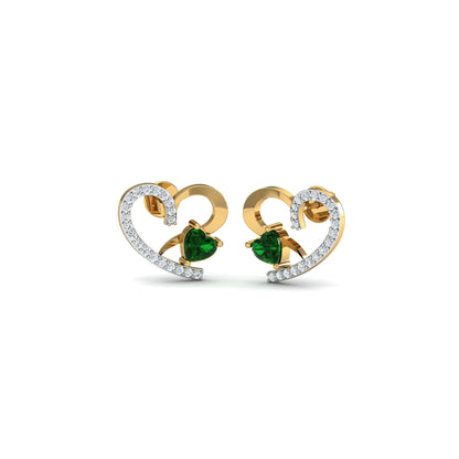 Emerald Heart Pendant & Earring Set