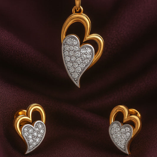 Twin Heart Pendant & Earring Set