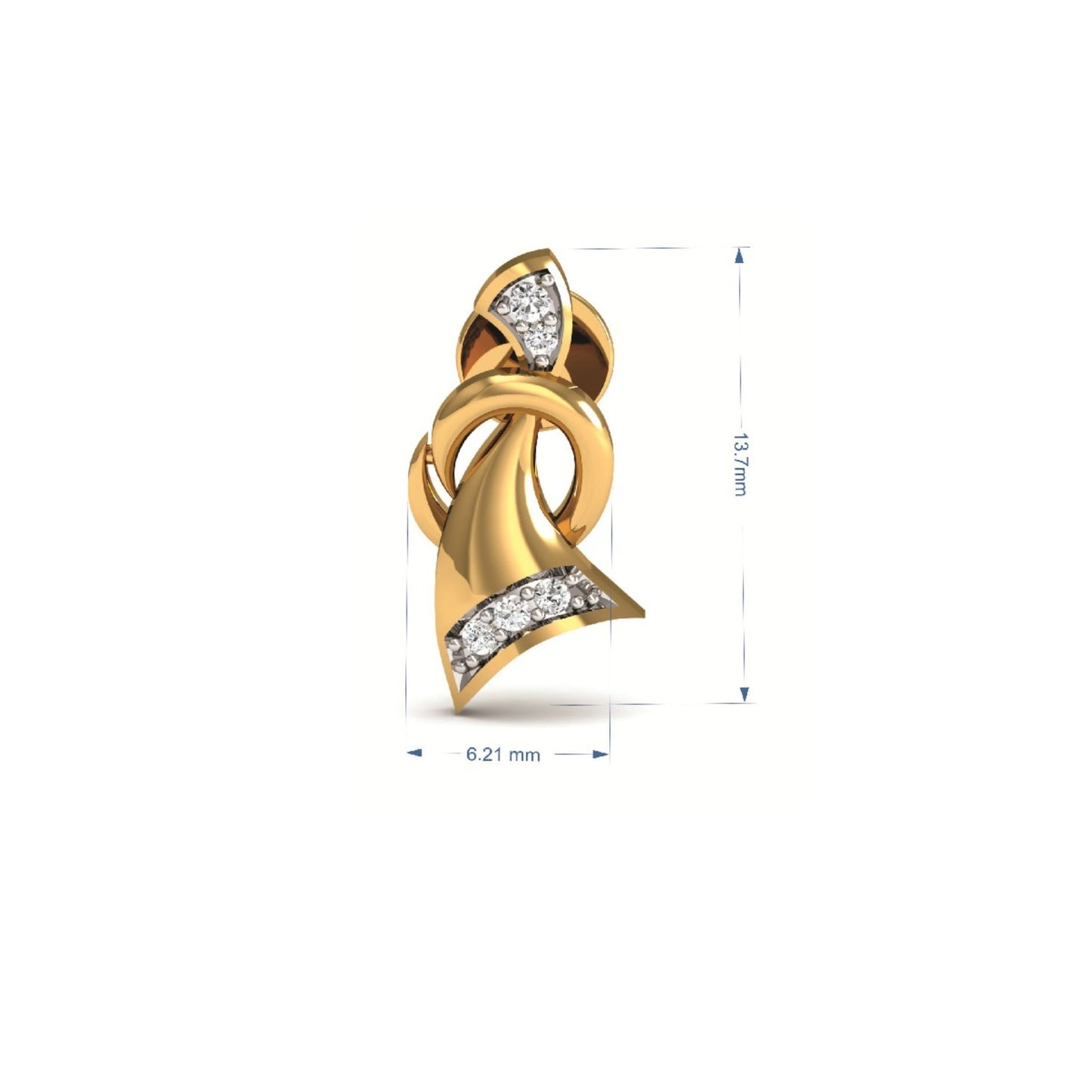 Golden Wave Pendant & Earring Set