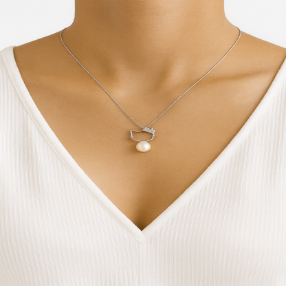 925 Sterling Silver Pearl Pendant Necklace for Women