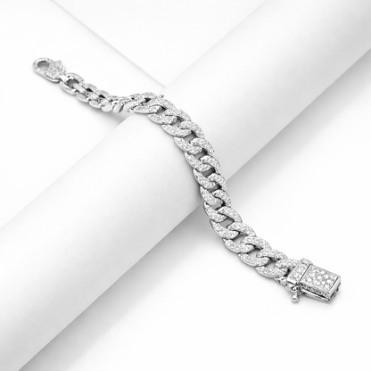 Silver Glacier Cuban Men’s Bracelet in 925 Sterling Silver Cuban Link