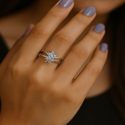 Silver Flower Cluster Ring- Eloura Sterling