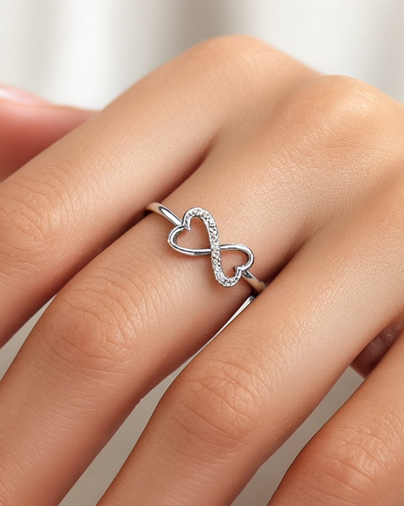 Silver Infinity Heart Ring