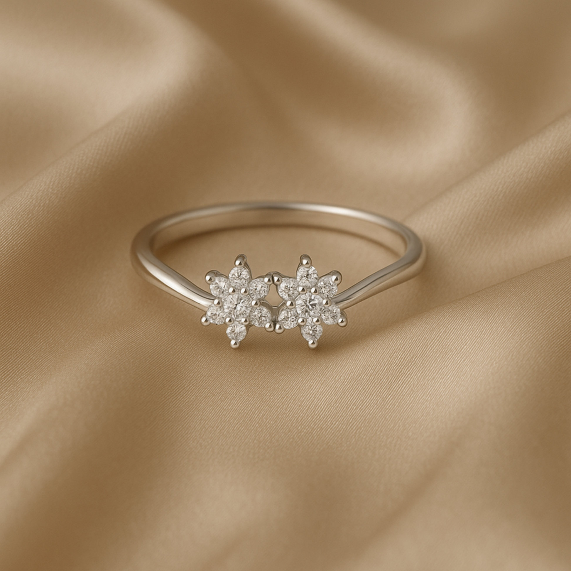 Silver Flower Cluster Ring- Eloura Sterling