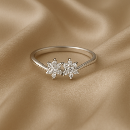 Silver Flower Cluster Ring- Eloura Sterling