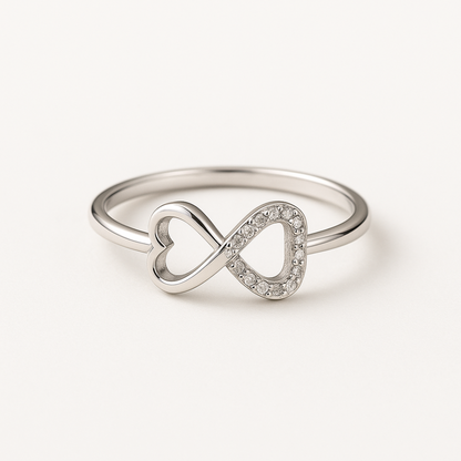 Silver Infinity Heart Ring- Eloura Sterling