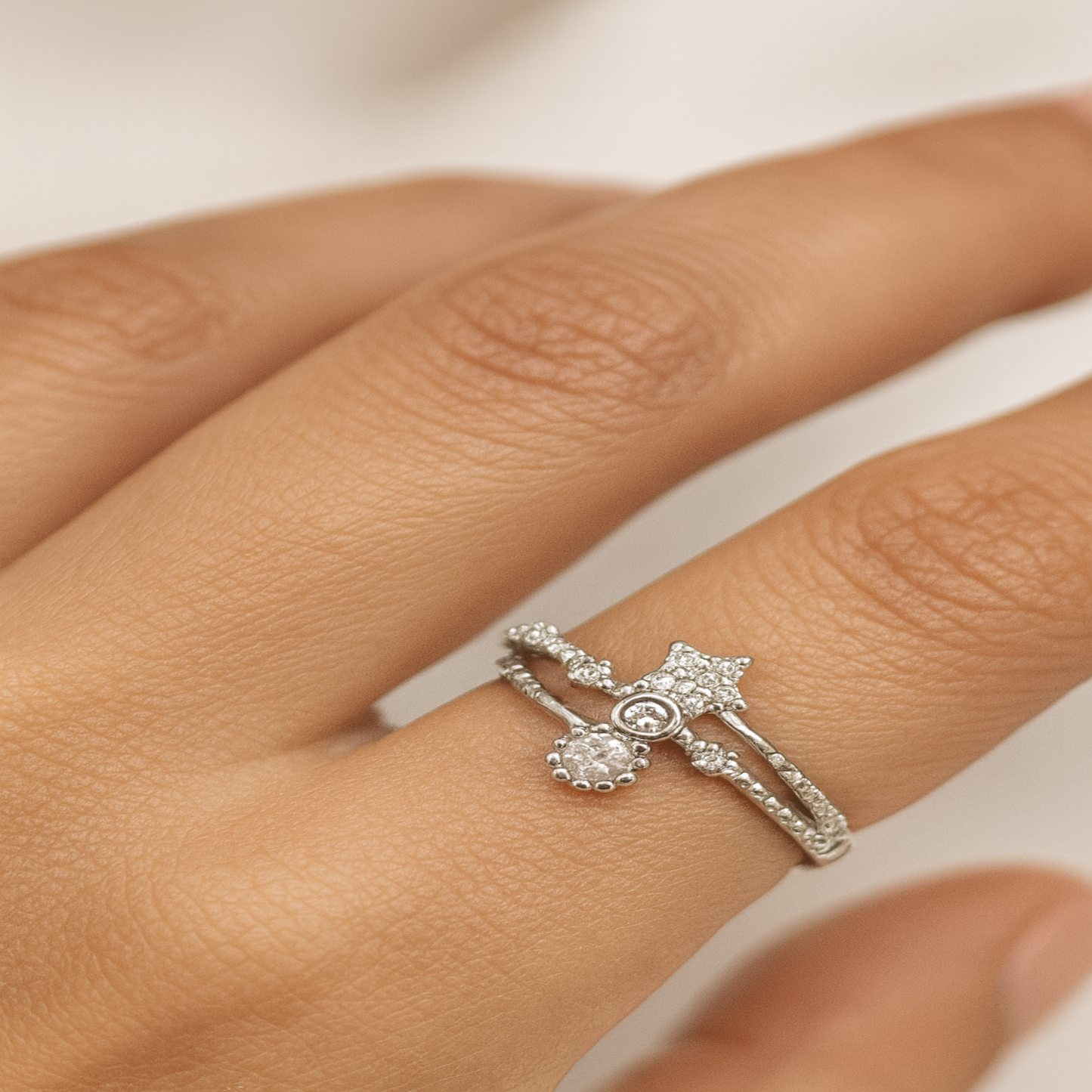 Silver Star Charm Ring- Eloura Sterling