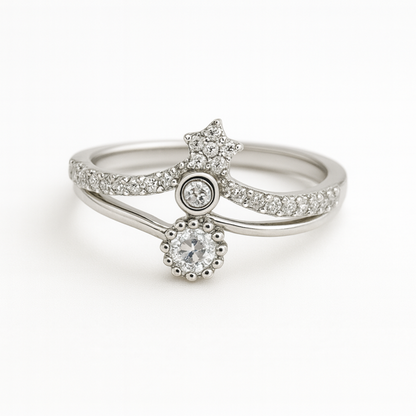 Silver Star Charm Ring- Eloura Sterling