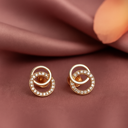 925 sterling silver infinity circle stud earrings with stones