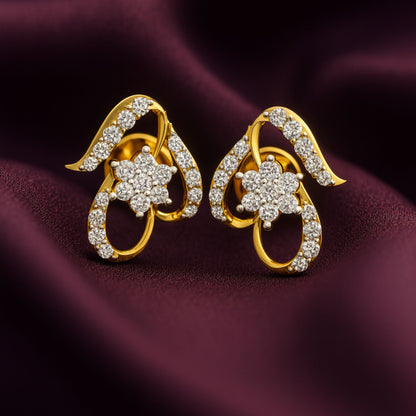 Floral Heart Sparkle Earrings