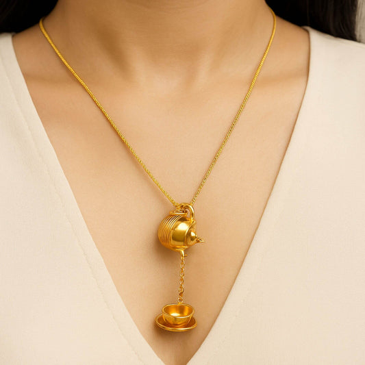 Golden Cup & Kettle Pendant Set